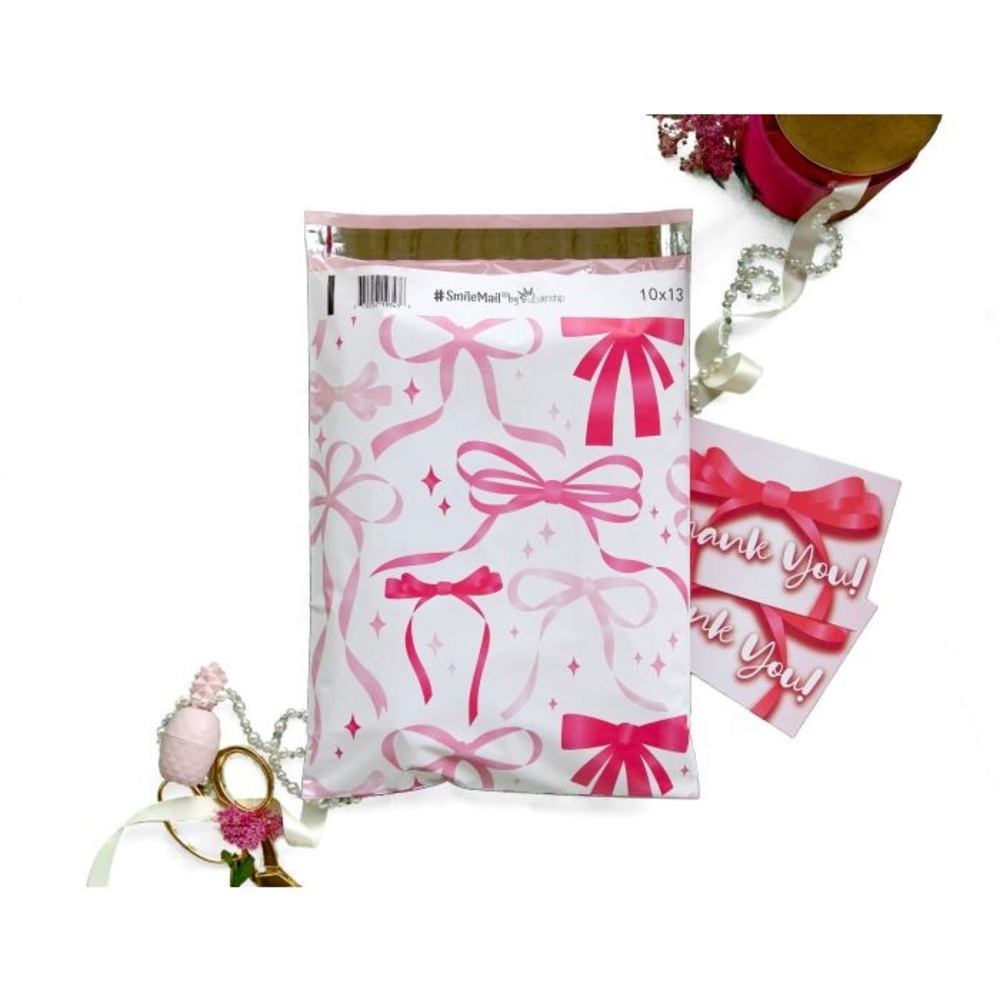 Pink Bows Poly Mailer’s 10x13 Pack of 25 - Picture 3 of 6